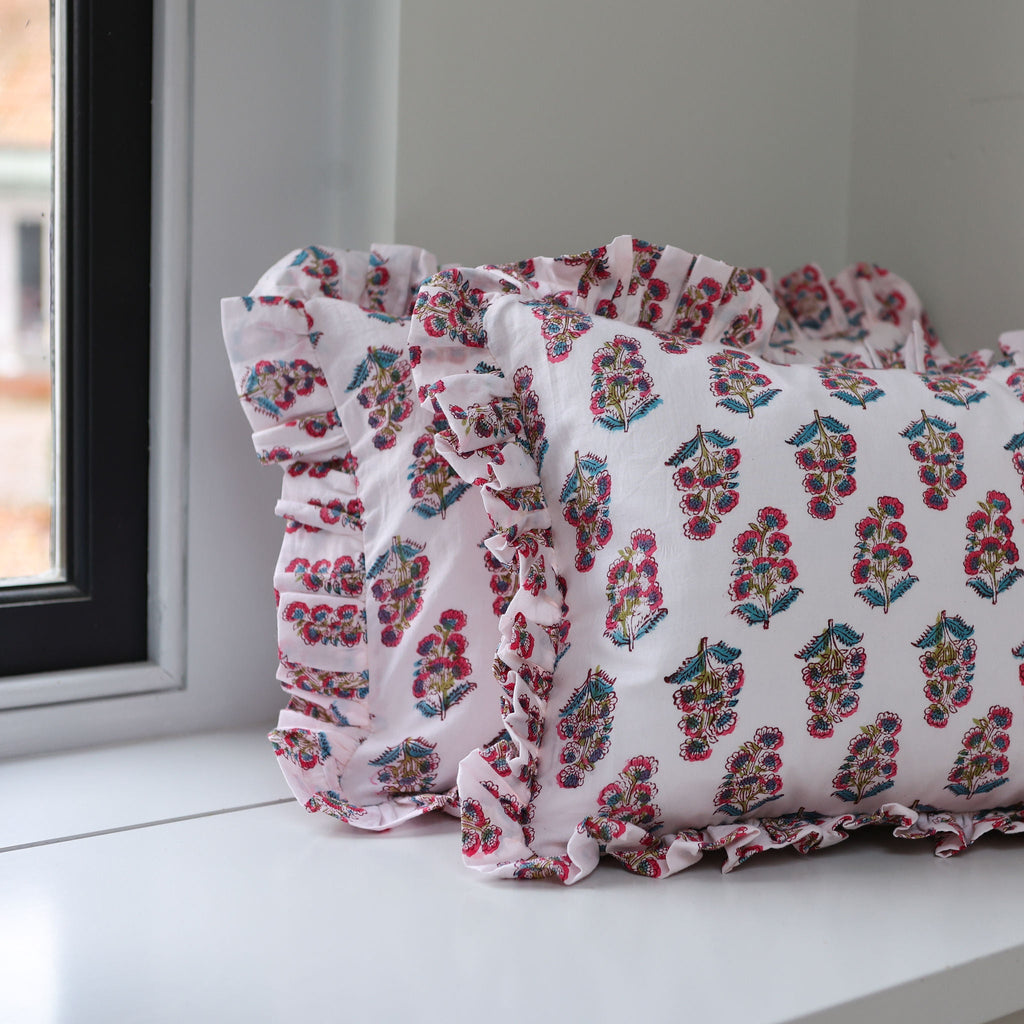 Pink City Flower Cushion Cover