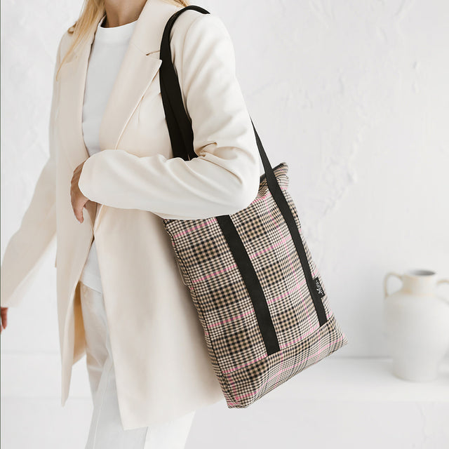Trendy Tartan Tote Bag - Stylish, Spacious & Handmade by Muni at www.brixbailey.com