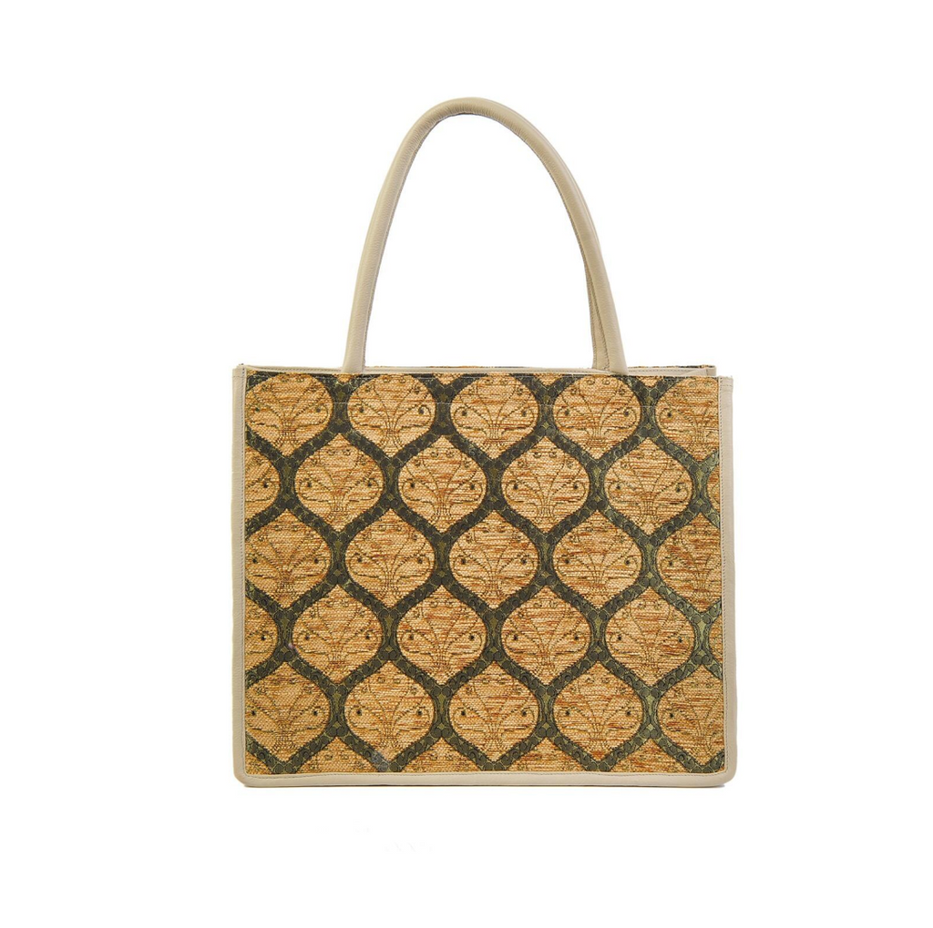 Luxurious Leona Women's Silk & Leather Tote – Spacious & Handmade by Jkel at www.brixbailey.com