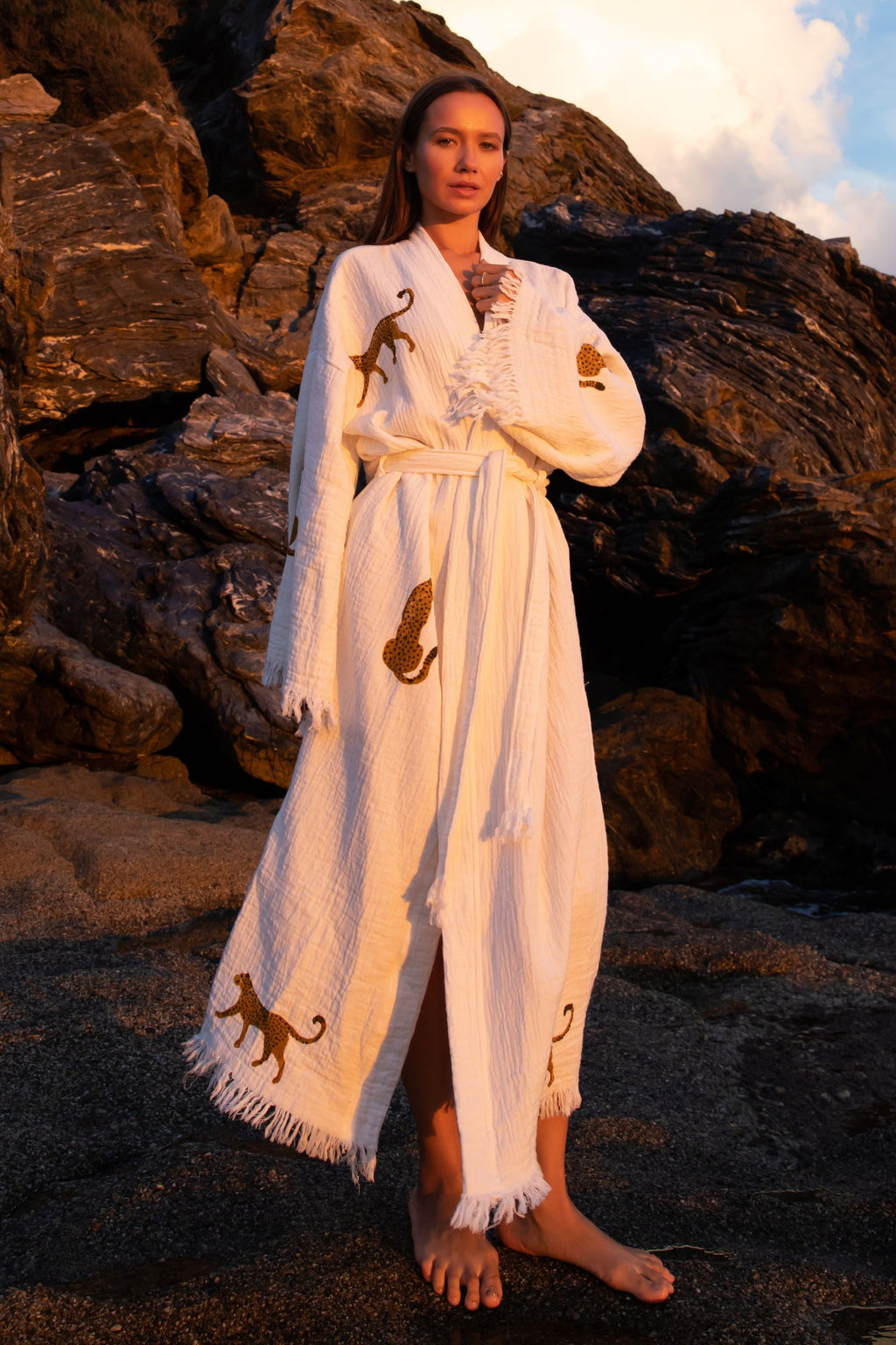 WILD LEOPARD Kimono in Brown