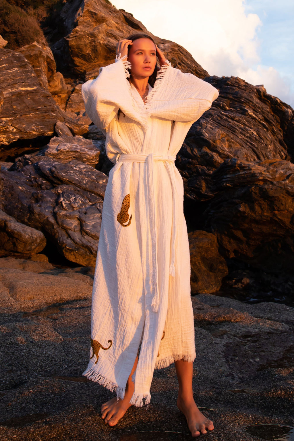 WILD LEOPARD Kimono in Brown