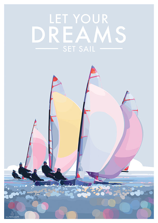 Let Your Dreams Set Sail Vintage Poster