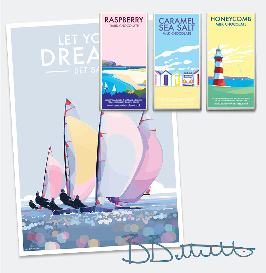 Let Your Dreams Set Sail Vintage Poster