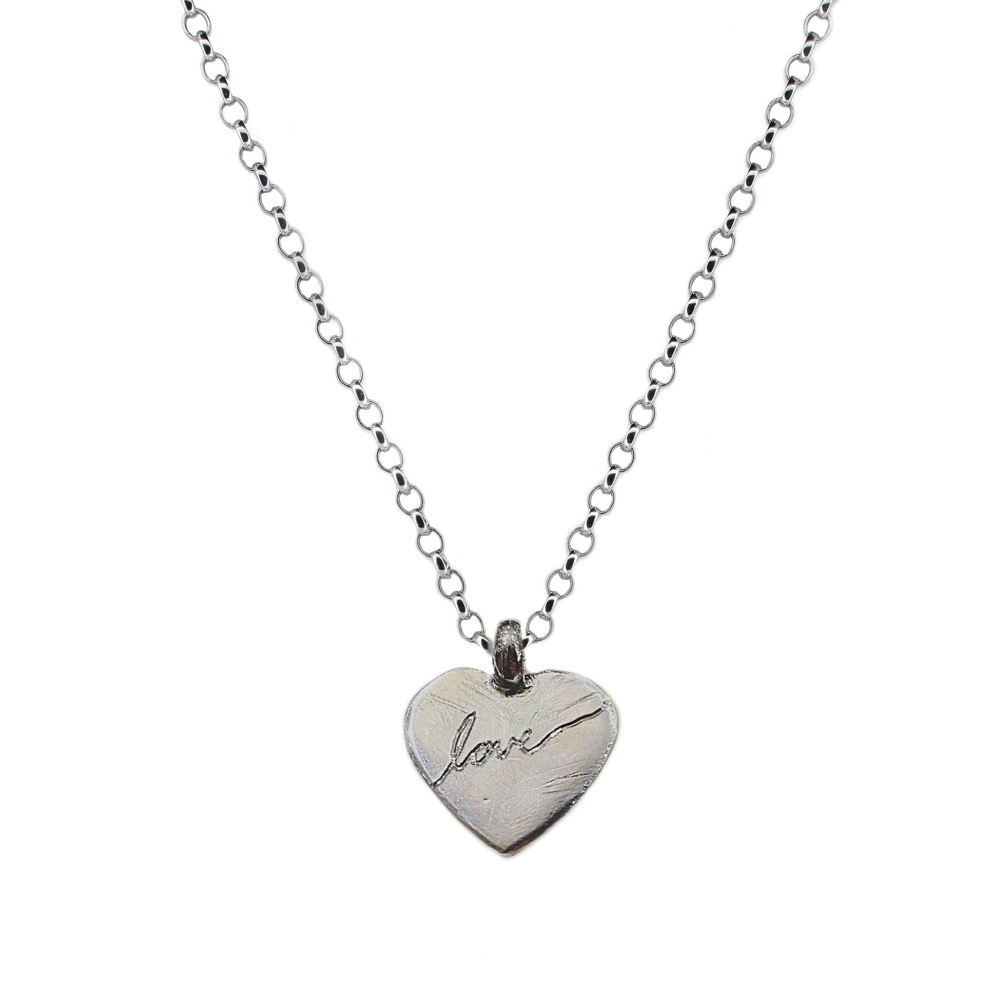 Love Heart Necklace in Sterling Silver