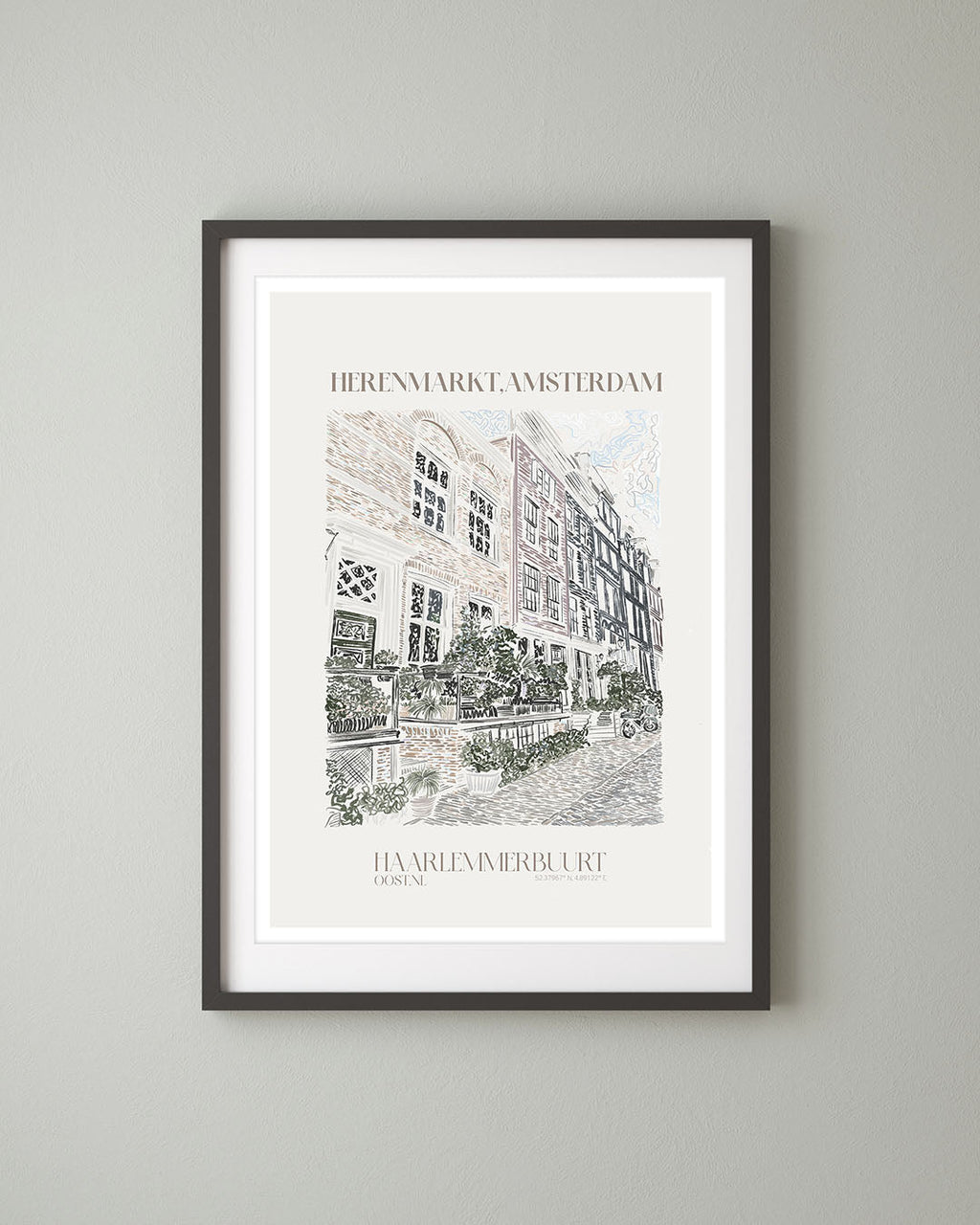 Herenmarkt Amsterdam Landscape Art Print