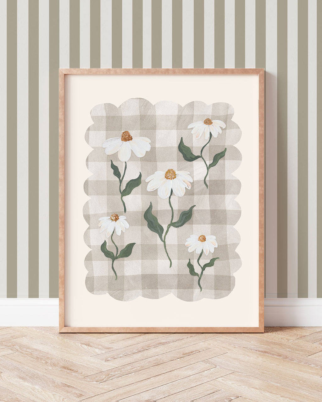 Daisy Gingham Scalloped Wall Art