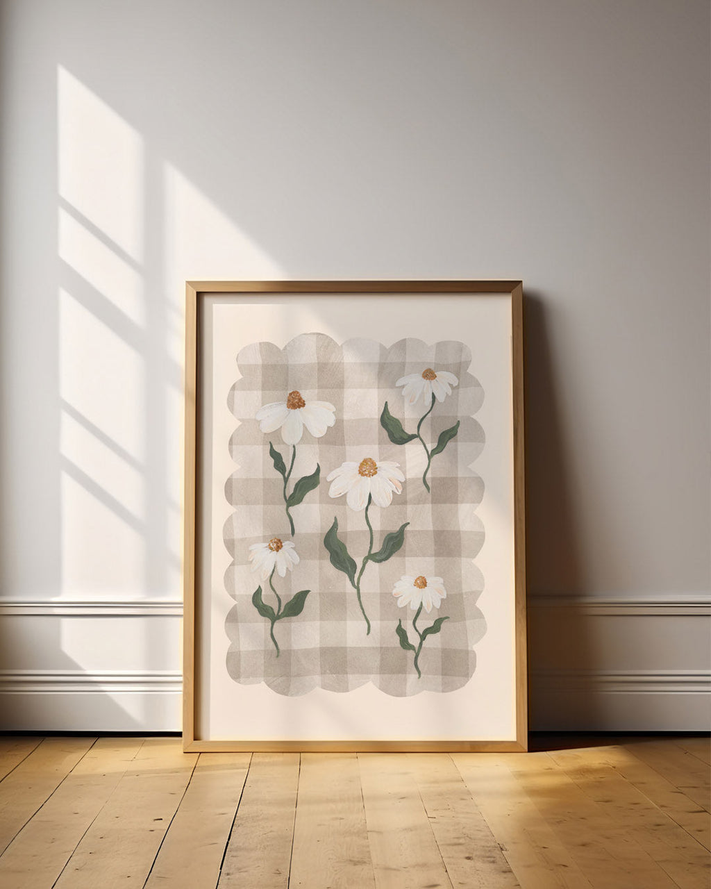 Daisy Gingham Scalloped Wall Art