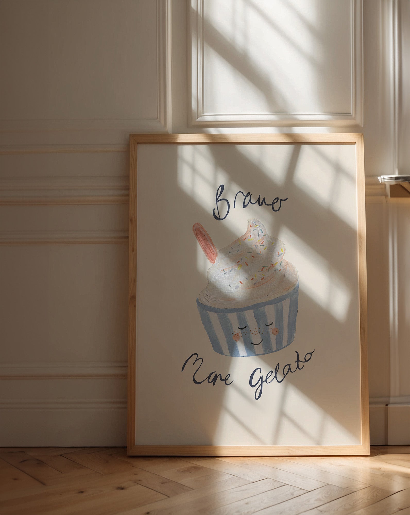 More Gelato Hand Painted Ice Cream Art Print