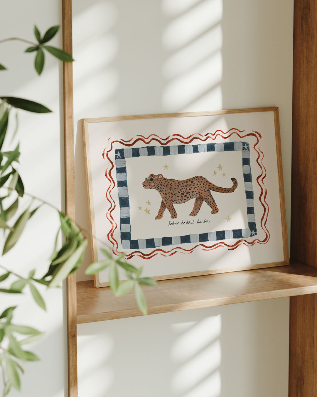 Be You Jaguar Art Print in Indigo