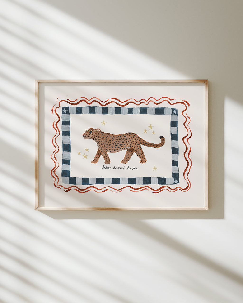 Be You Jaguar Art Print in Indigo