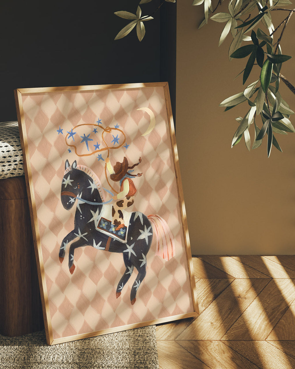 Catching Stars Cowgirl Art Print