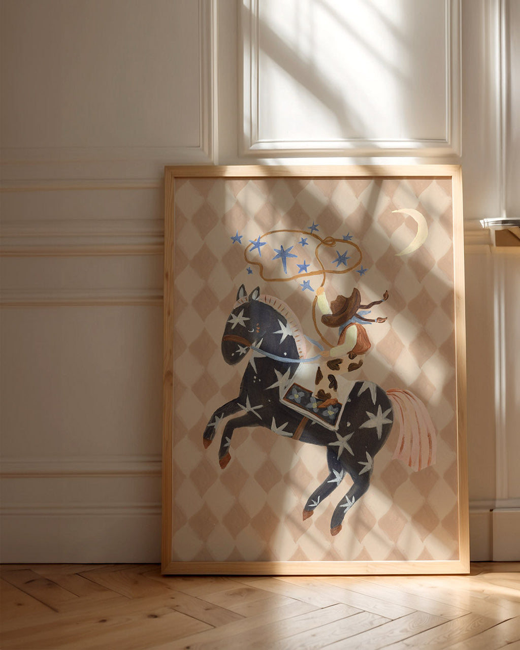 Catching Stars Cowgirl Art Print