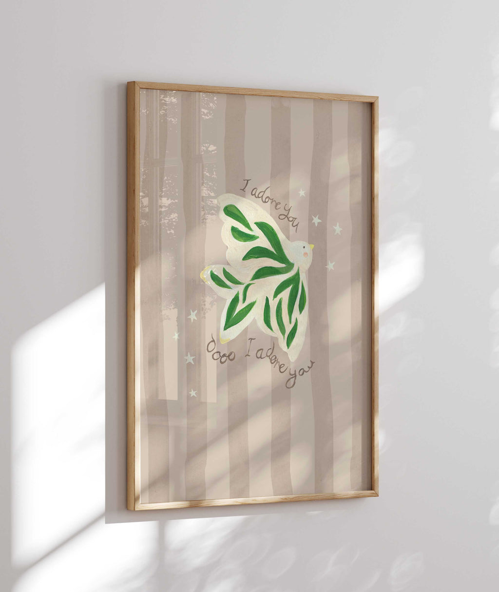 I Adore You Bird Art Print