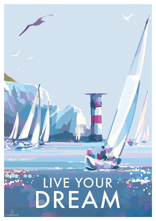 Live Your Dream Vintage Style Retro Quote Poster