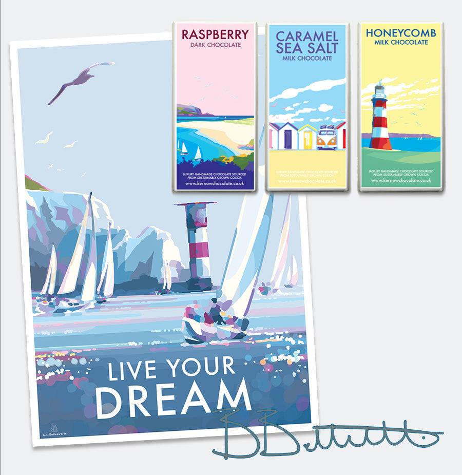 Live Your Dream Vintage Style Retro Quote Poster