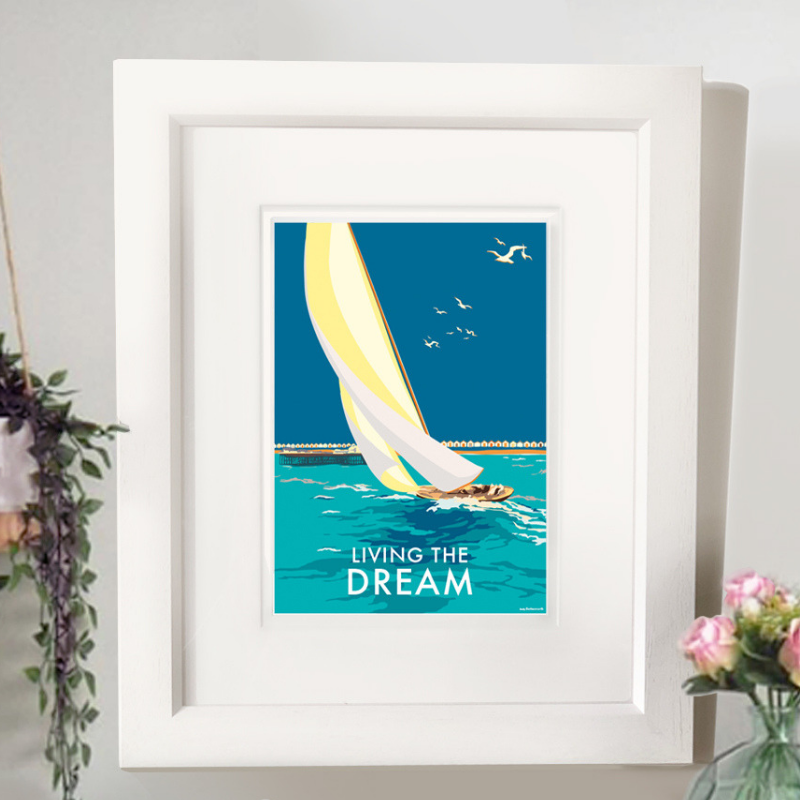 Living the Dream Vintage Sailing Print