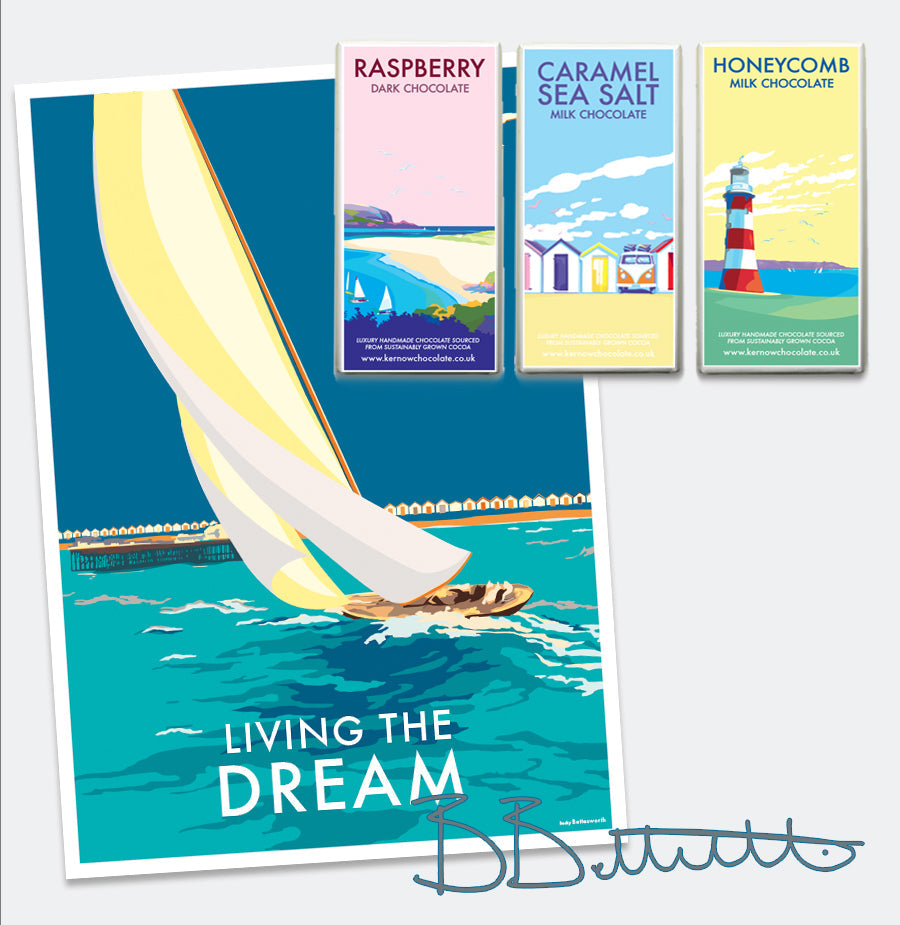 Living the Dream Vintage Sailing Print