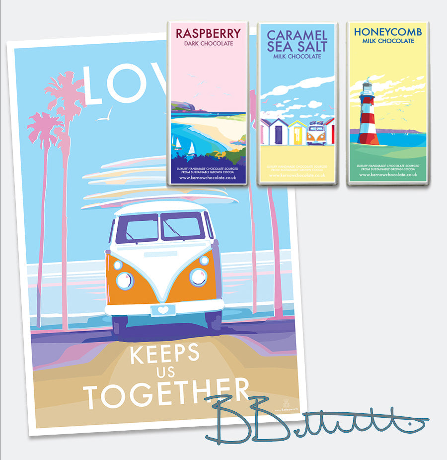 Love Keeps Us Together Vintage Retro Quote Poster