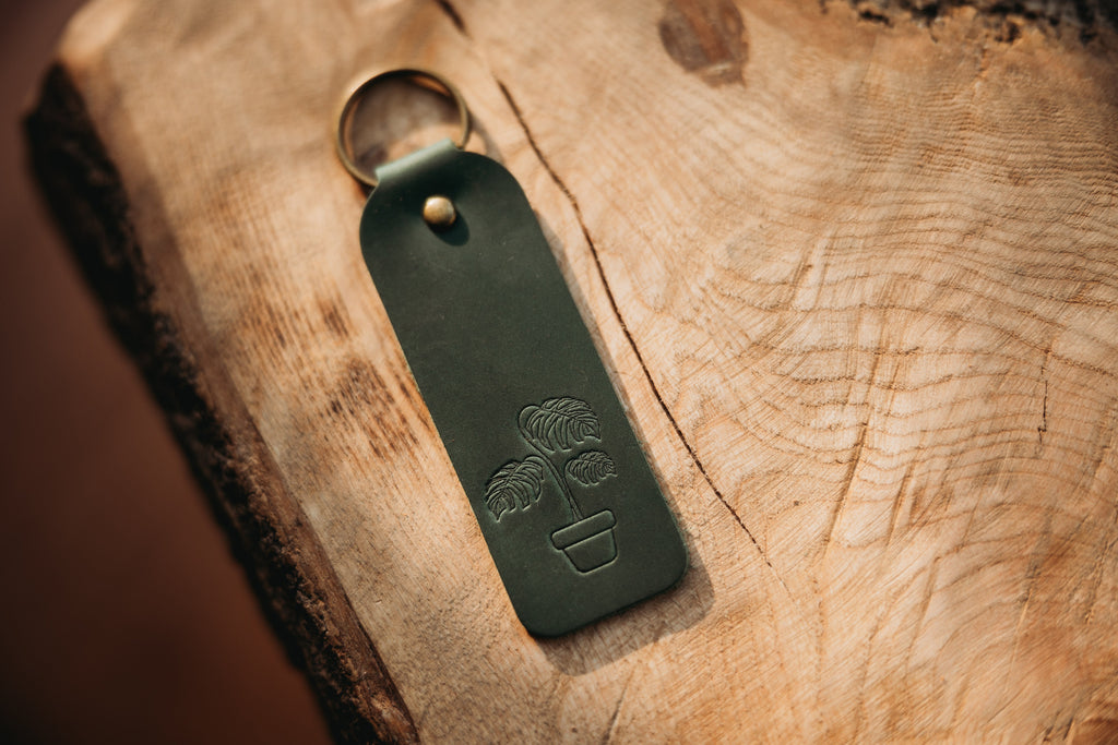 Floral Leather Keyrings Handcrafted with Botanical Designs