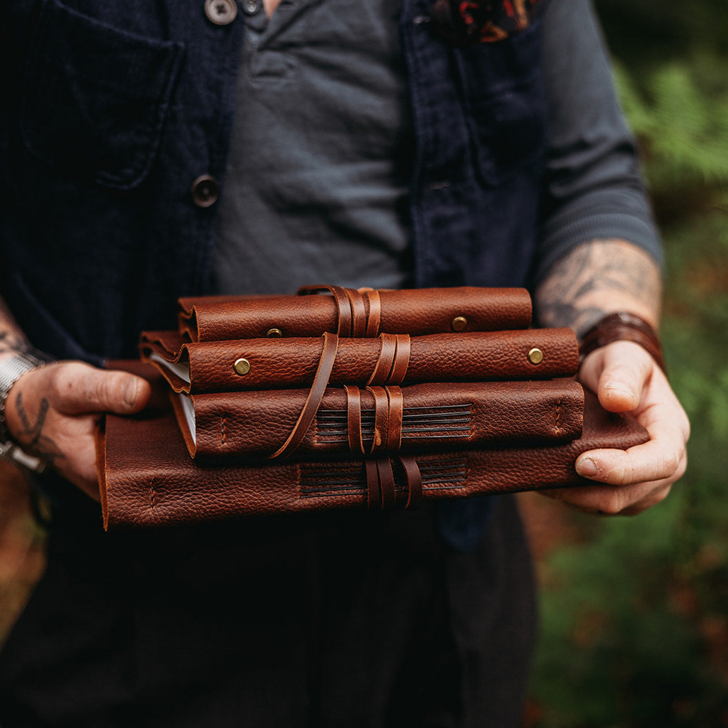 Brown Leather Journal with Pebble Grain Finish