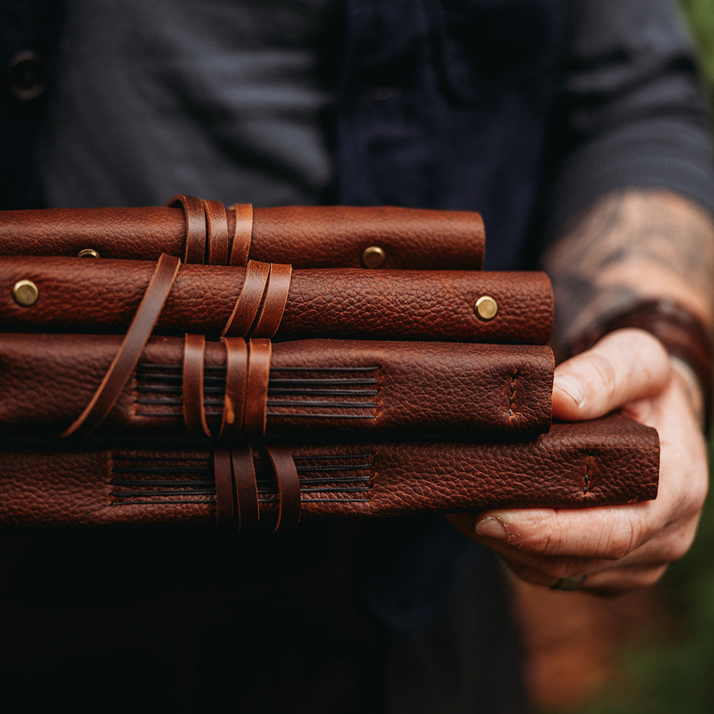 Brown Leather Journal with Pebble Grain Finish