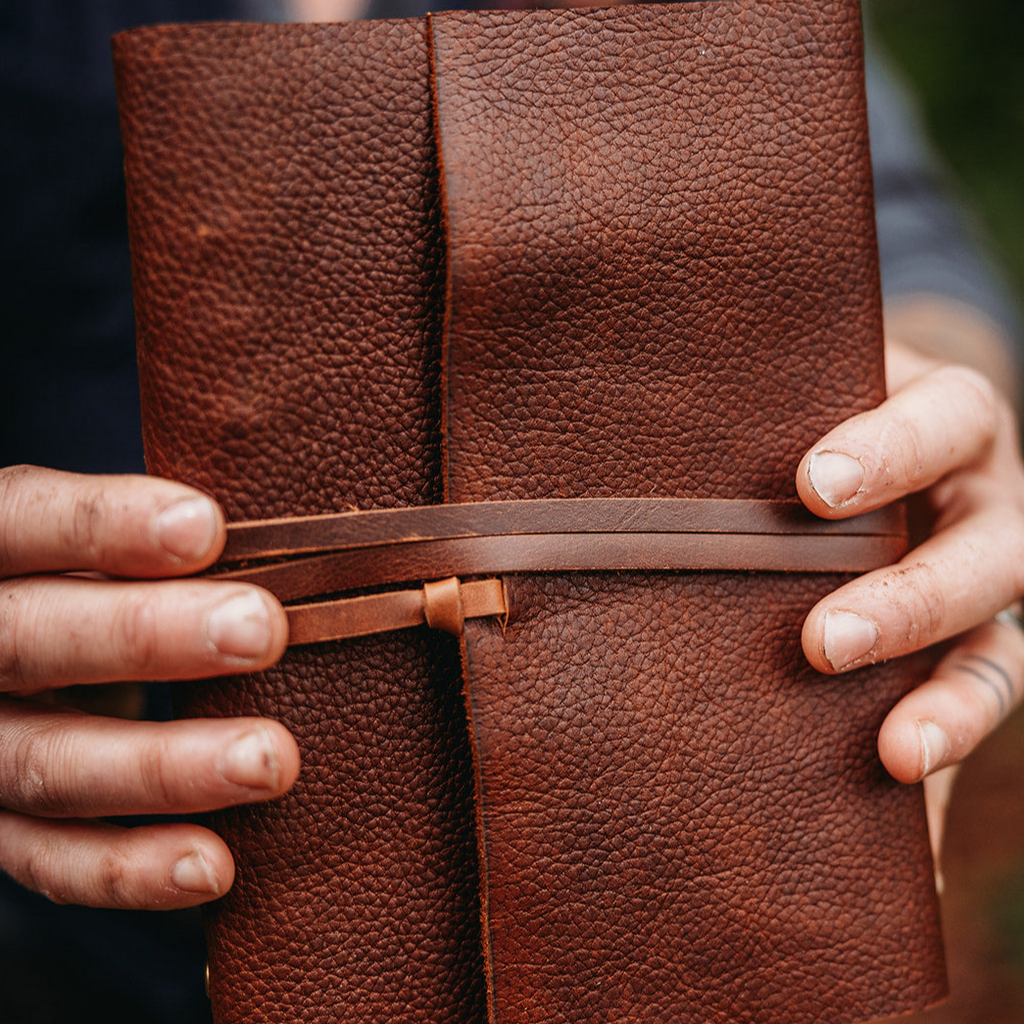 Brown Leather Journal with Pebble Grain Finish