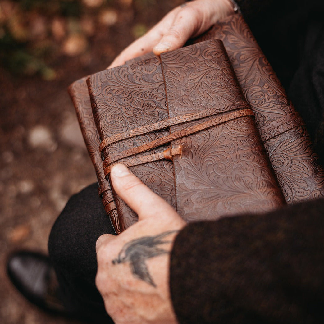 Walnut Botanical Leather Journal