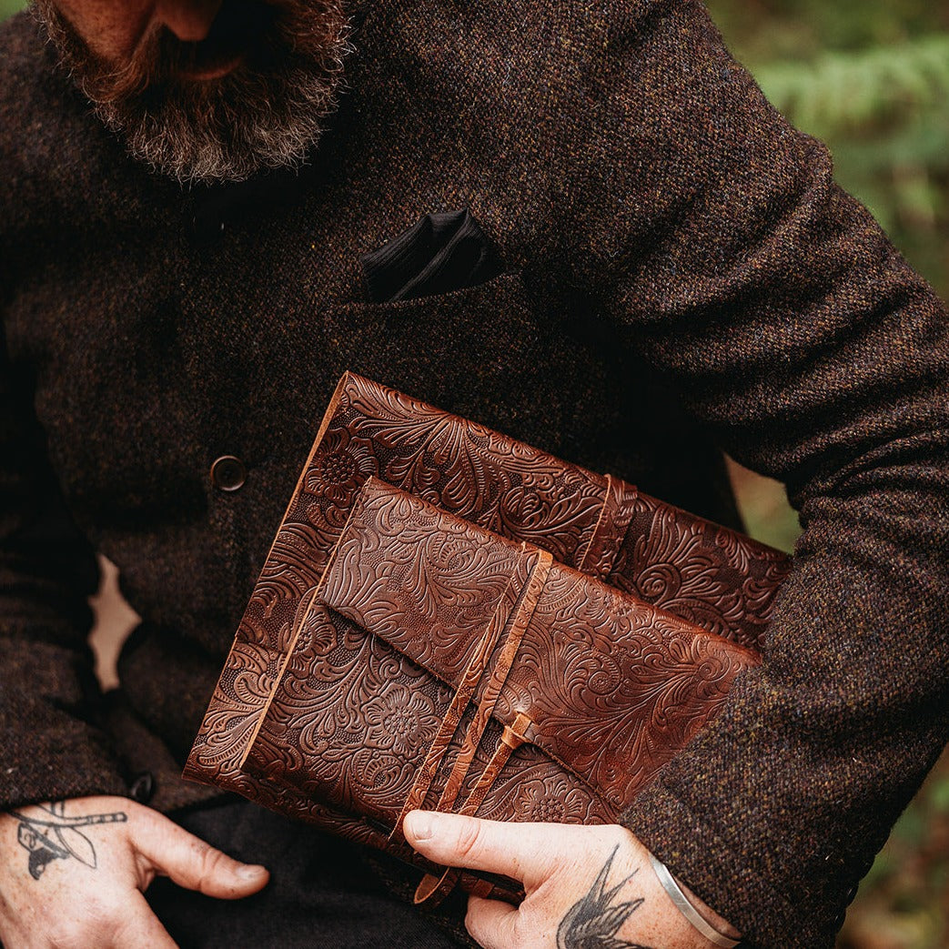 Walnut Botanical Leather Journal