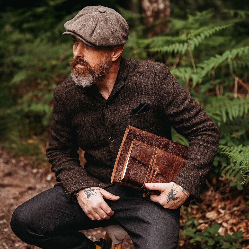 Walnut Botanical Leather Journal