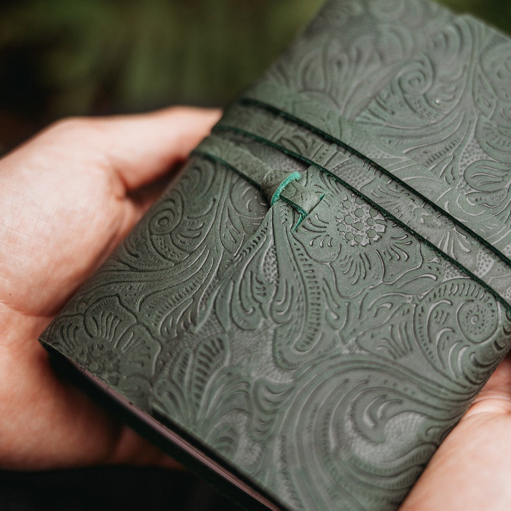 Evergreen Botanical Leather Journal