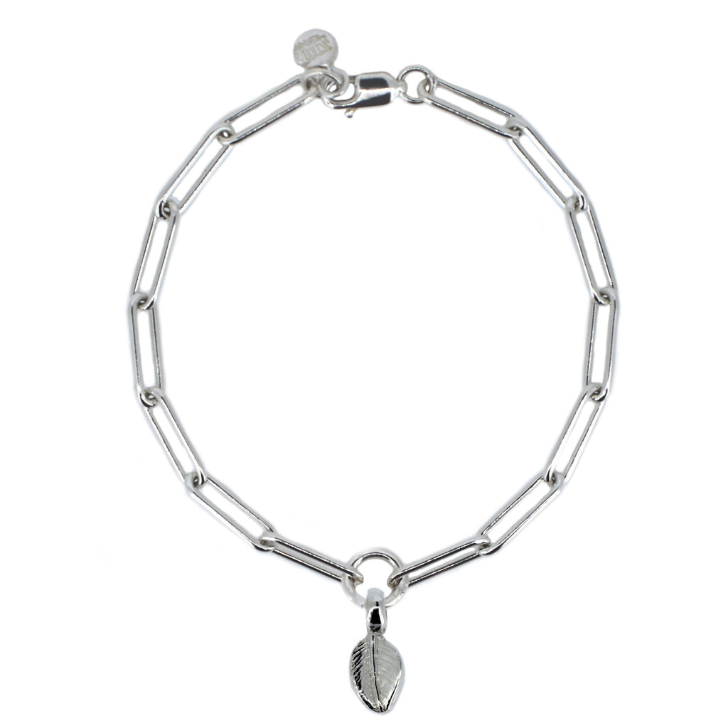 Sterling Silver Leaf Trace Chain Bracelet