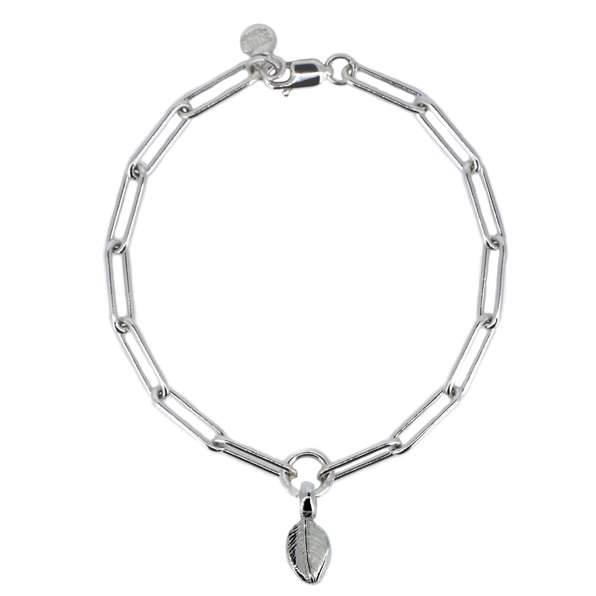Sterling Silver Leaf Trace Chain Bracelet