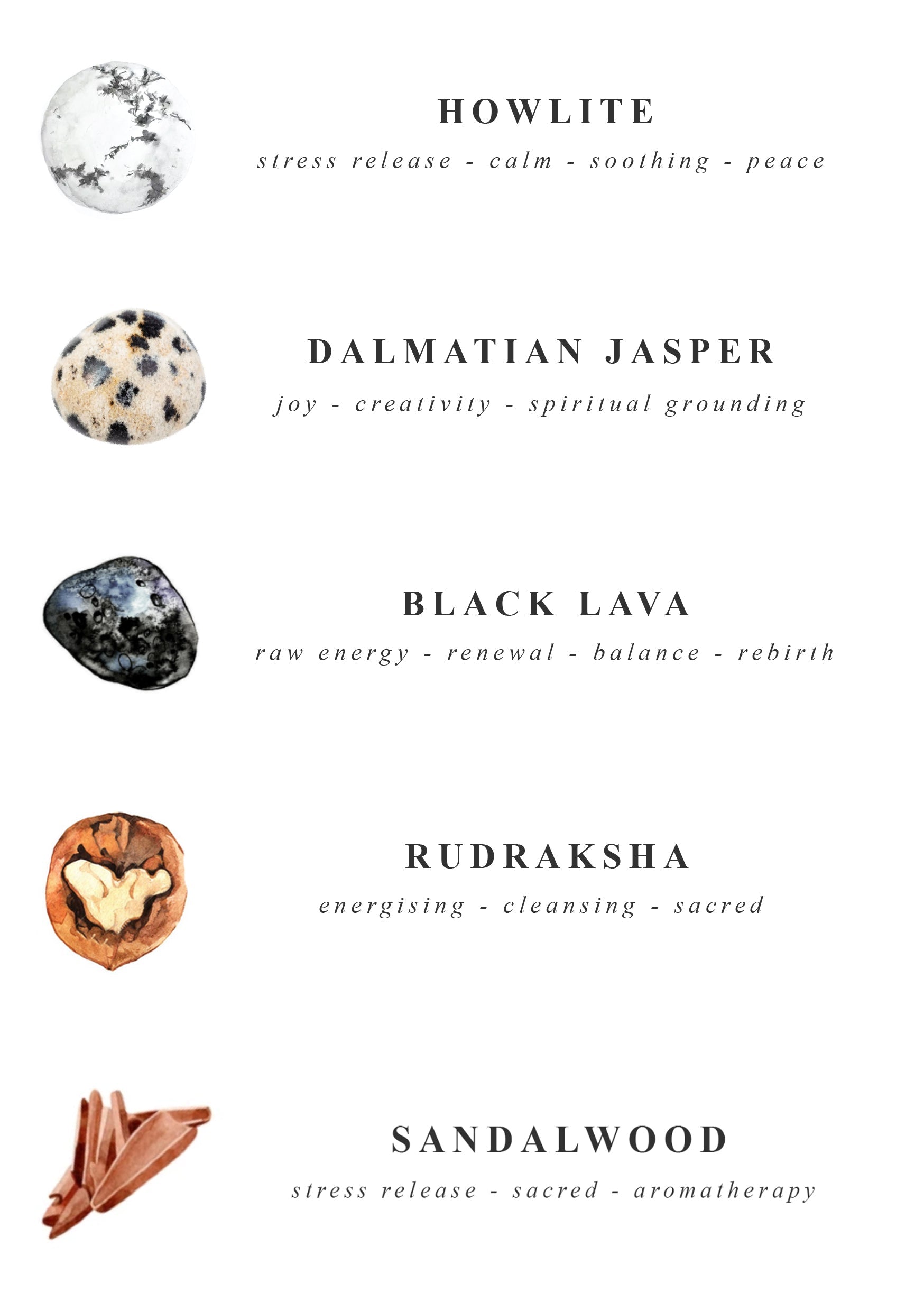 LUNA Mala Meditation Bead Set with Crystals and Sandalwood