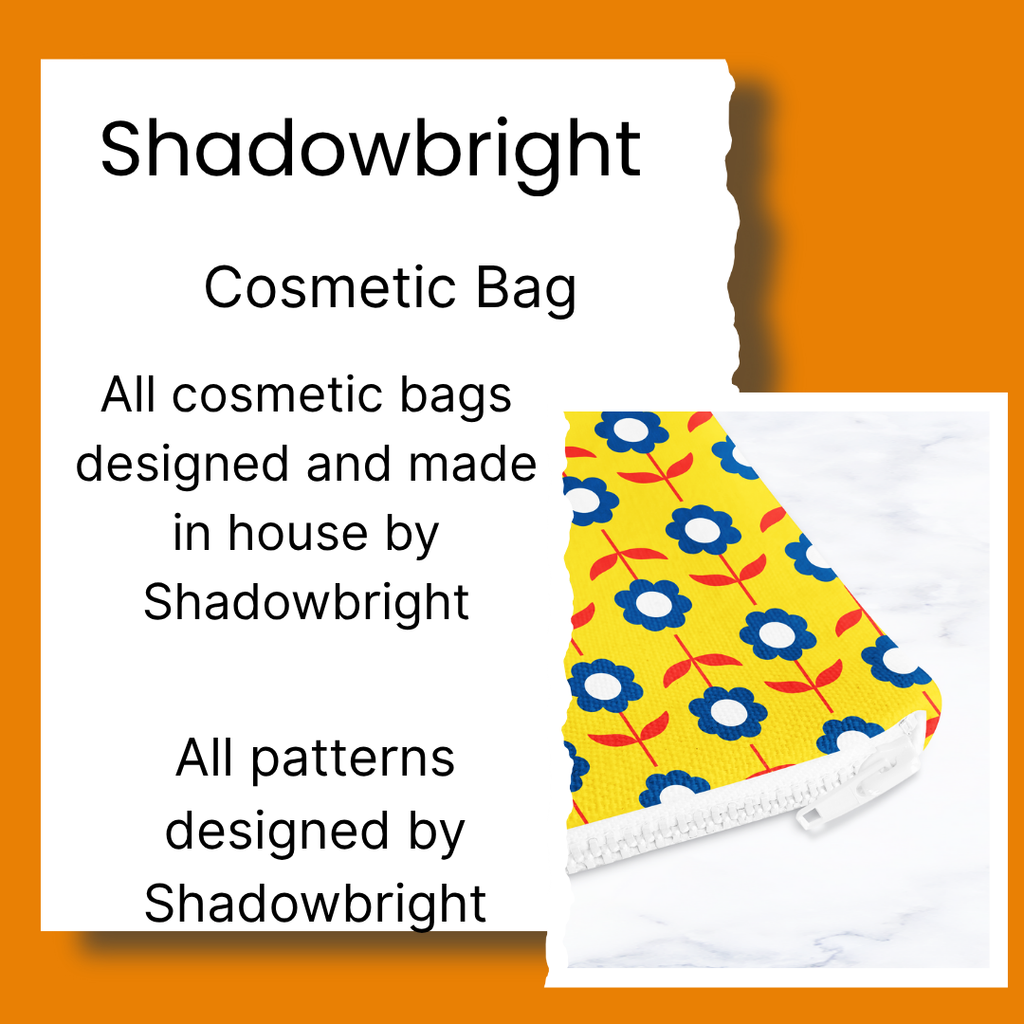 Handmade Orange Geometric Makeup Bag Water Resistant