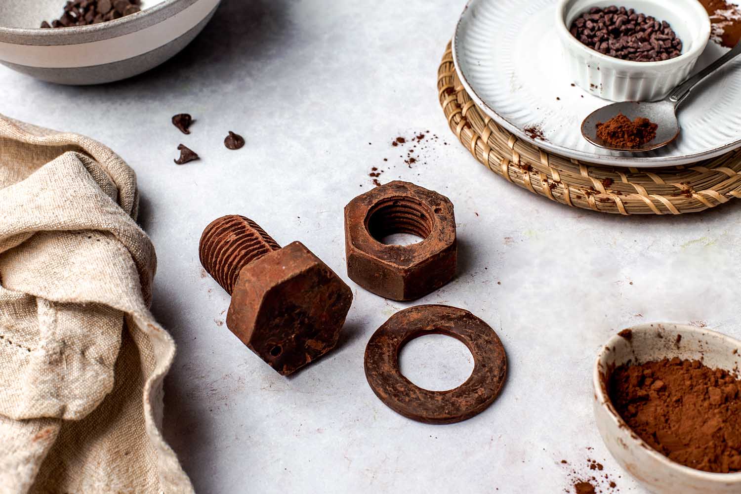 Large Working Chocolate Nut Bolt and Washer Gift Box