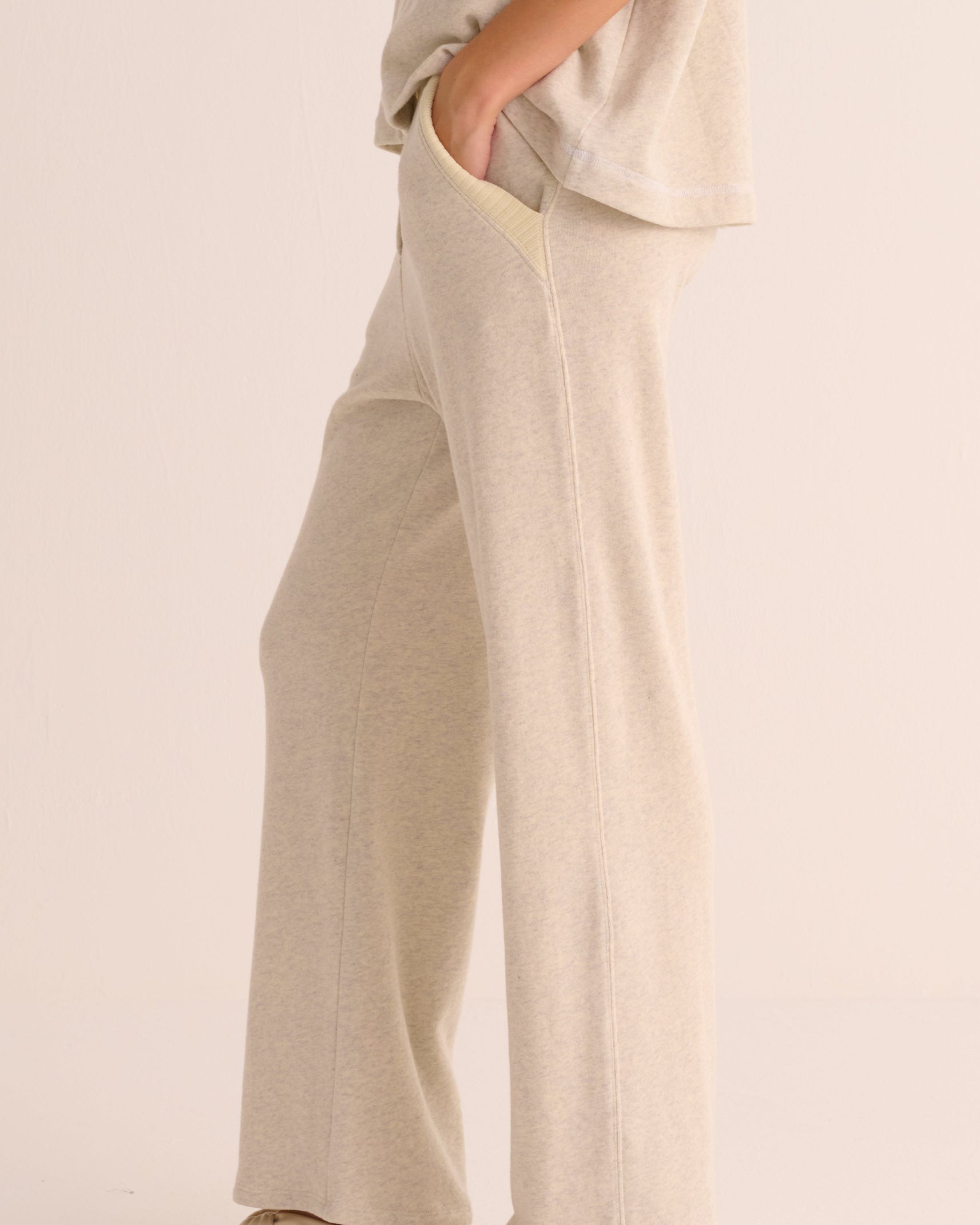 Cream Marl Organic Cotton Sweatshirt and Joggers Set