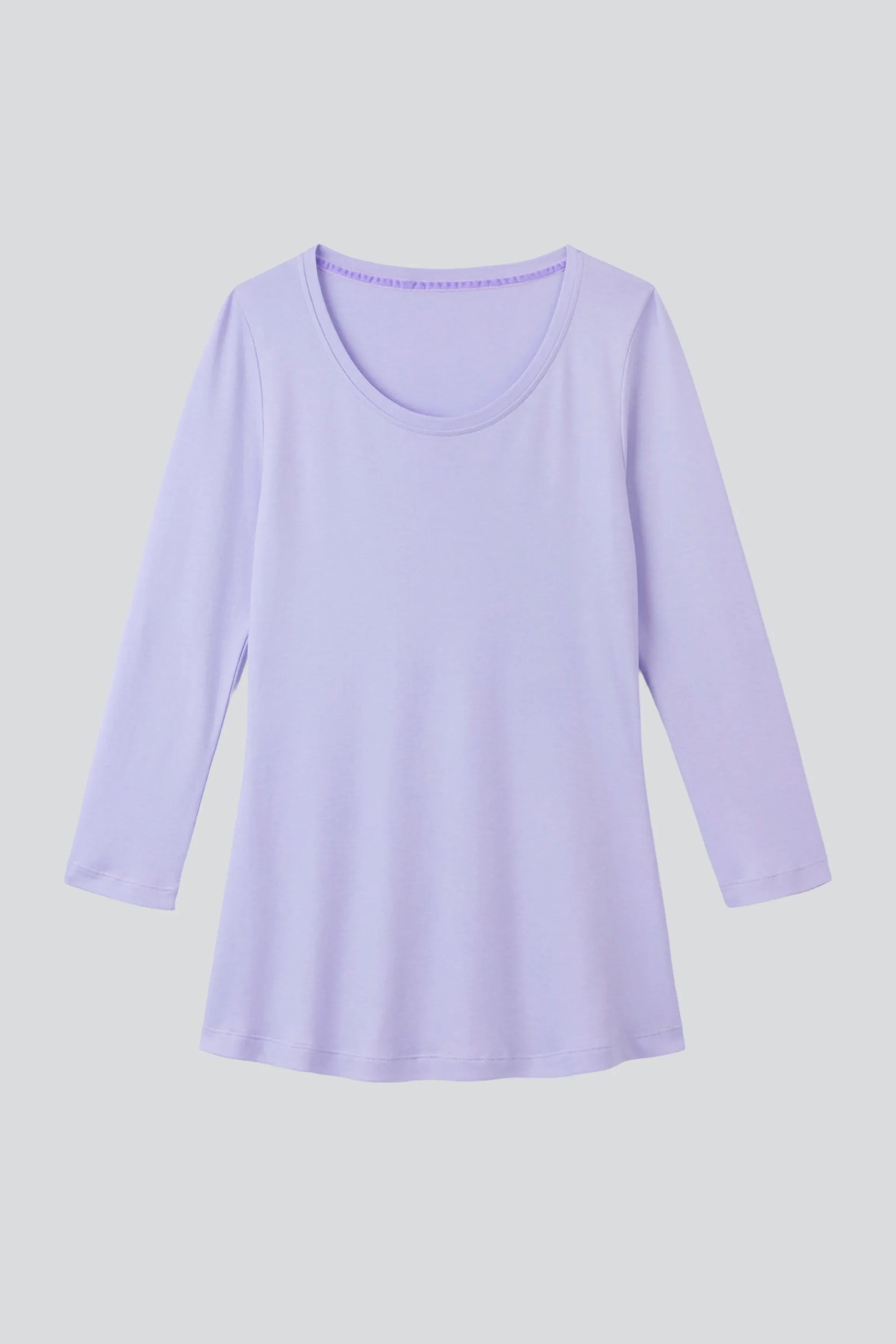 Three Quarter Sleeve Scoop Neck Cotton Modal Blend Tee