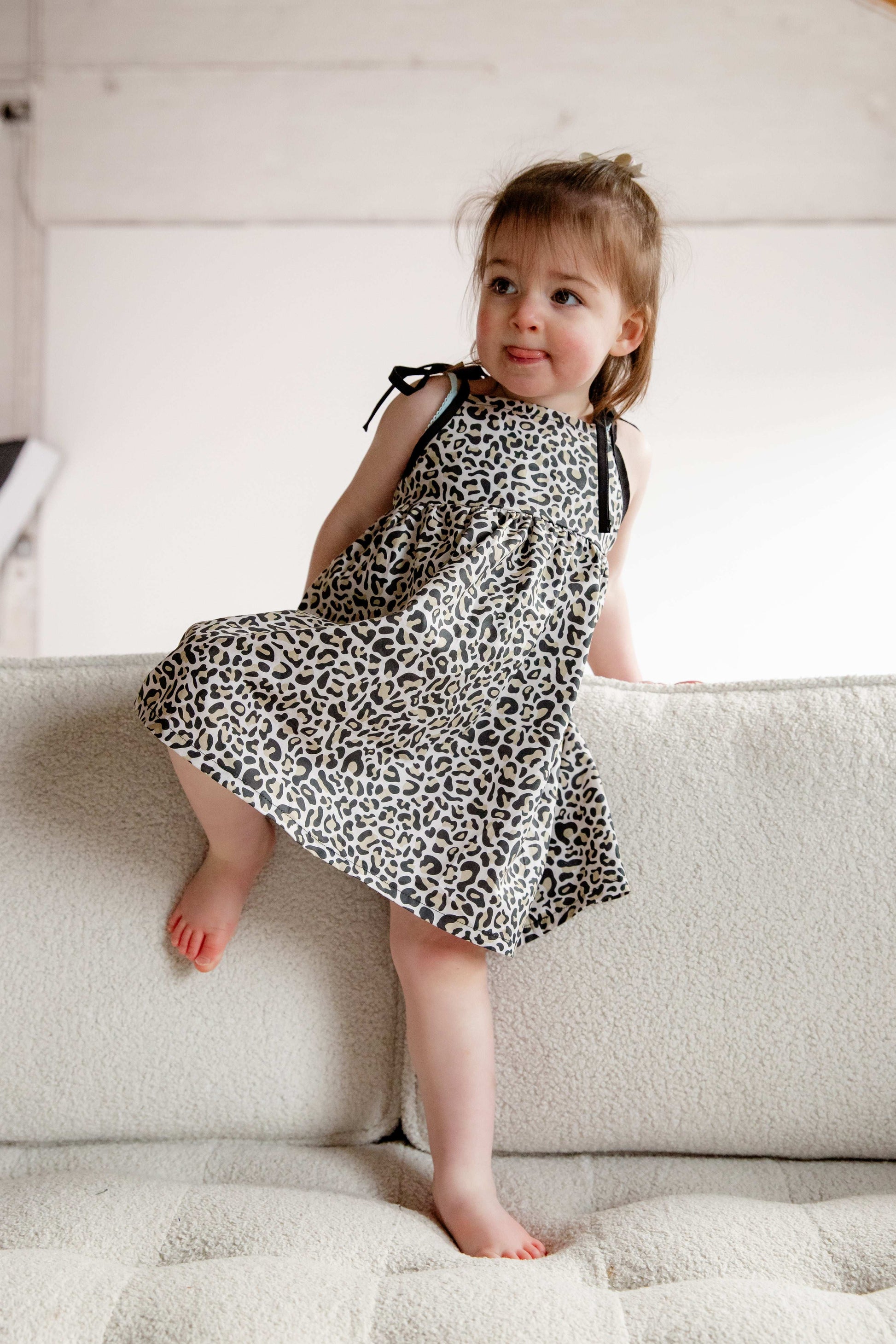 Leopard Print Cotton Dress for Kids