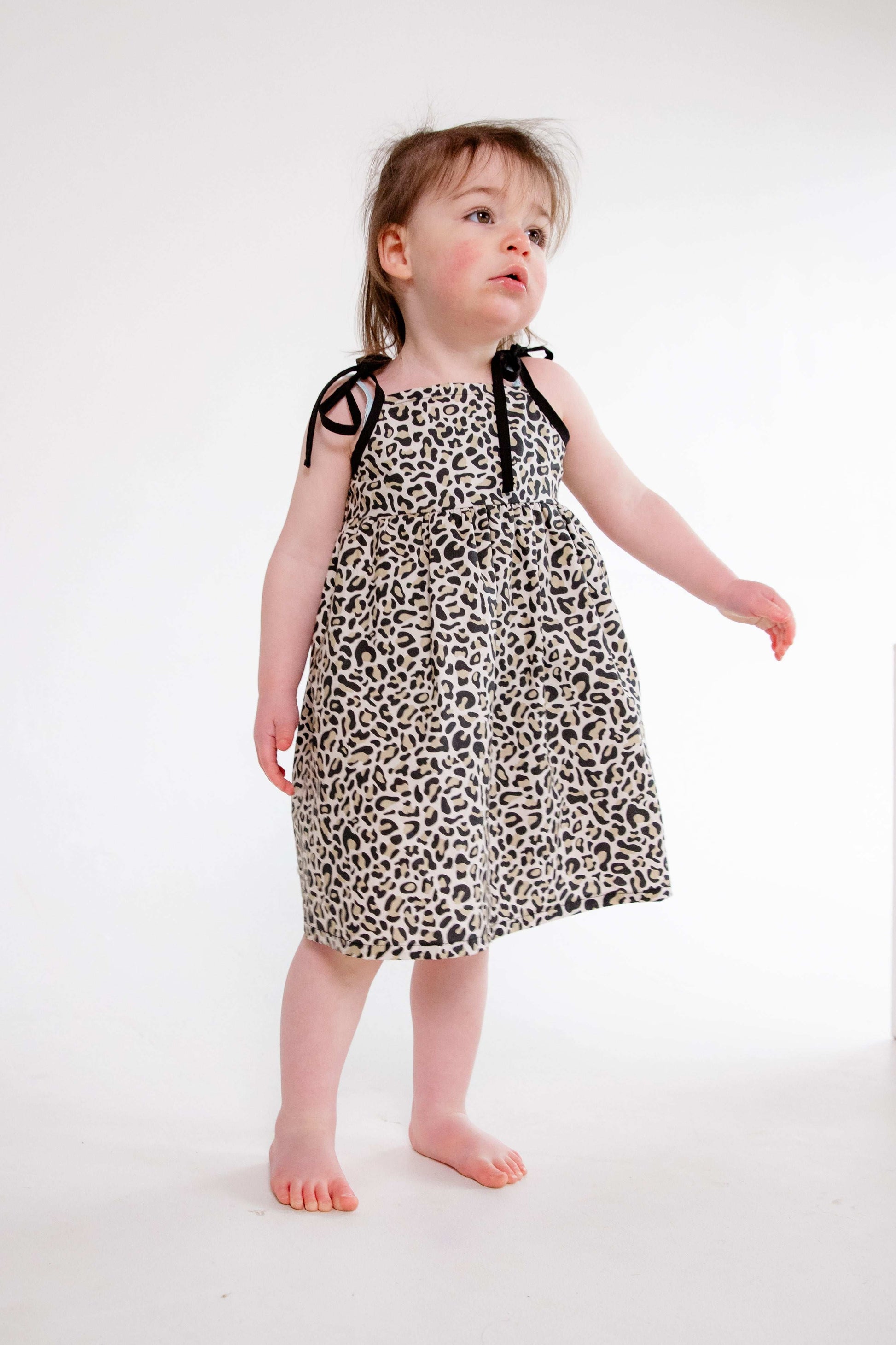 Leopard Print Cotton Dress for Kids