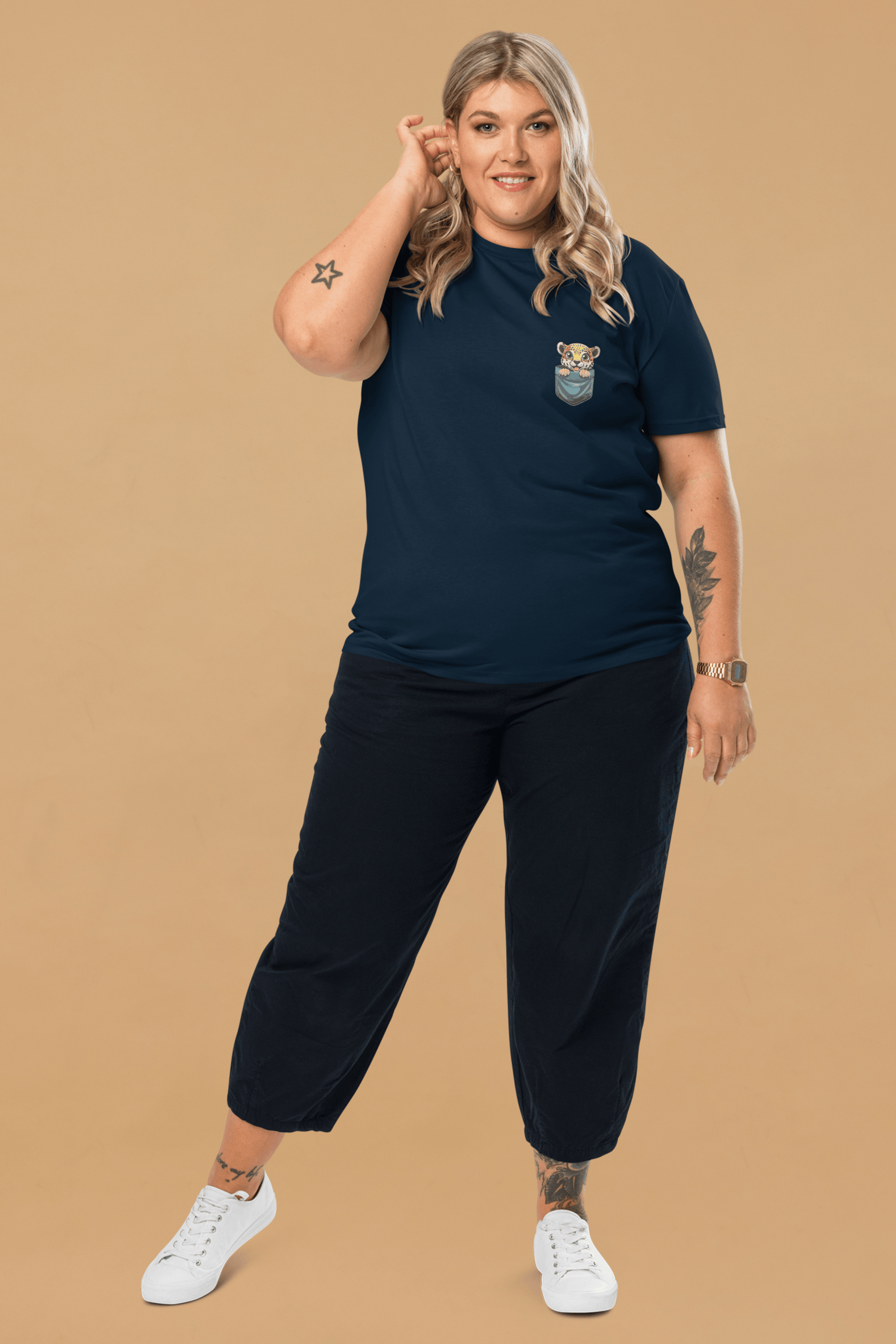 Leopard T-Shirt in Navy