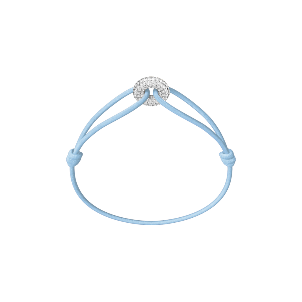 Mini Silver Soho Pavé Cord Bracelet