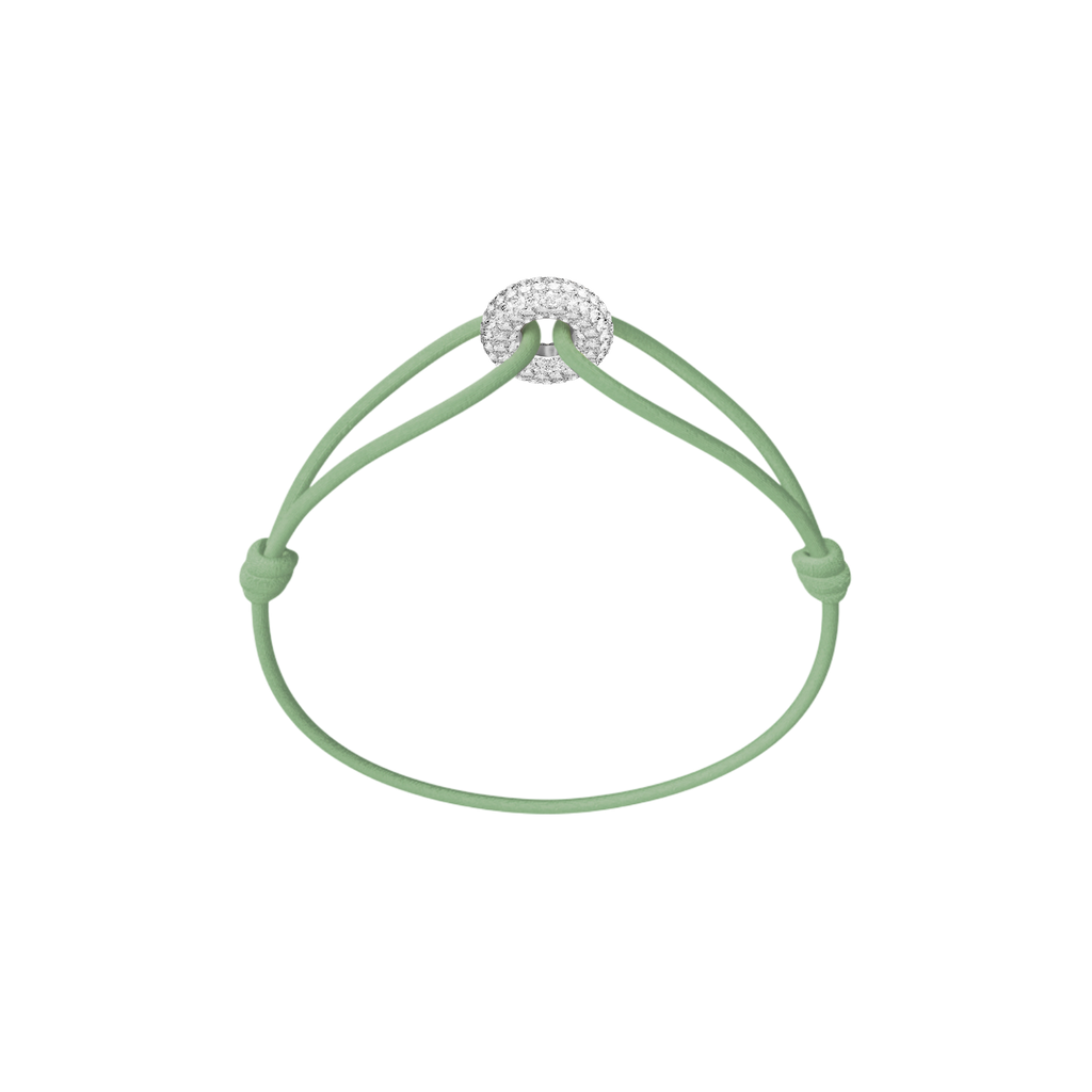 Mini Silver Soho Pavé Cord Bracelet