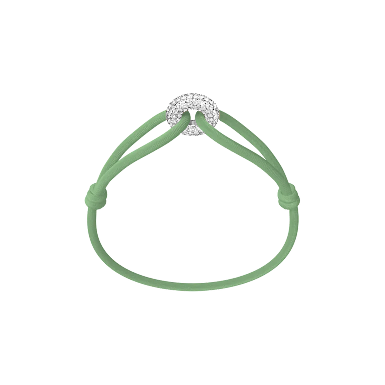 Silver Soho Pavé Cord Bracelet