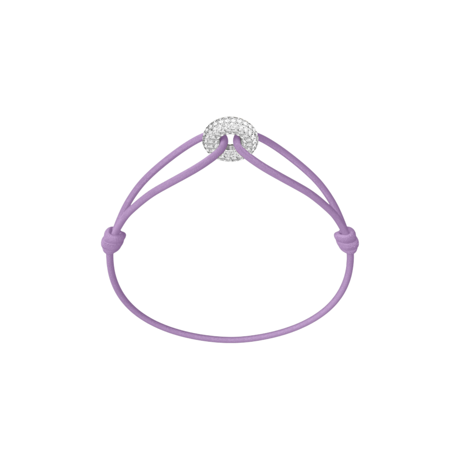 Mini Silver Soho Pavé Cord Bracelet