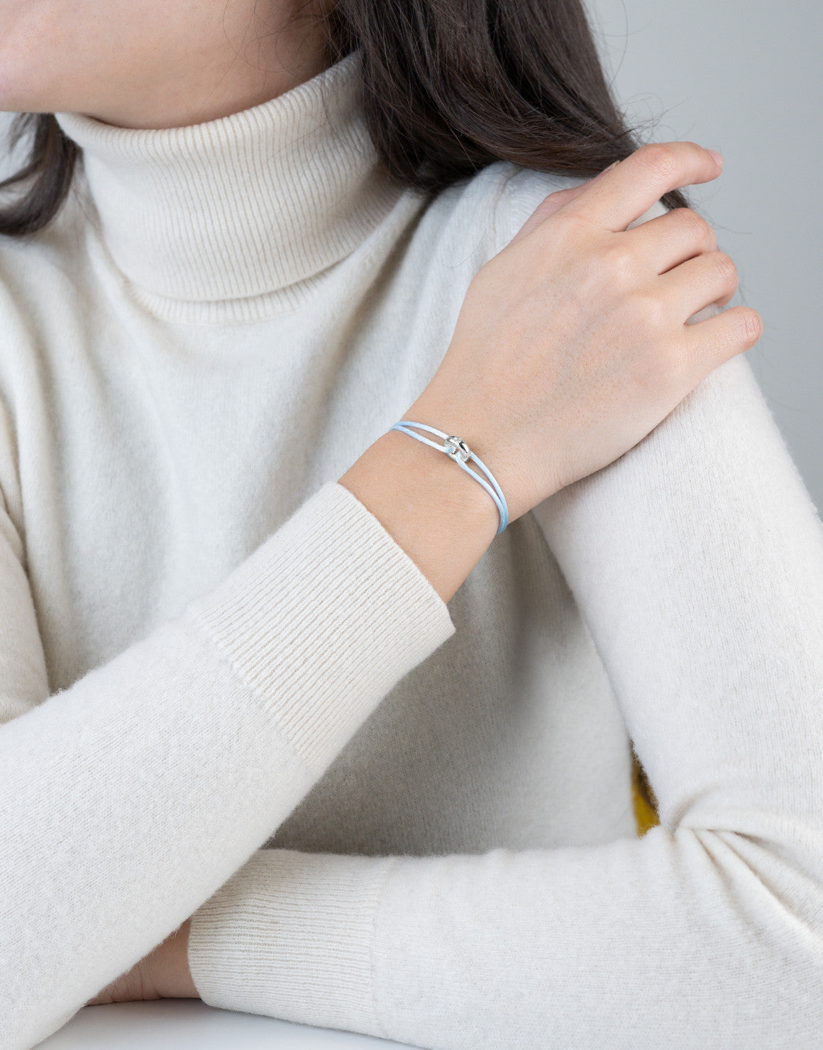 Mini Silver Diamond Cord Bracelet