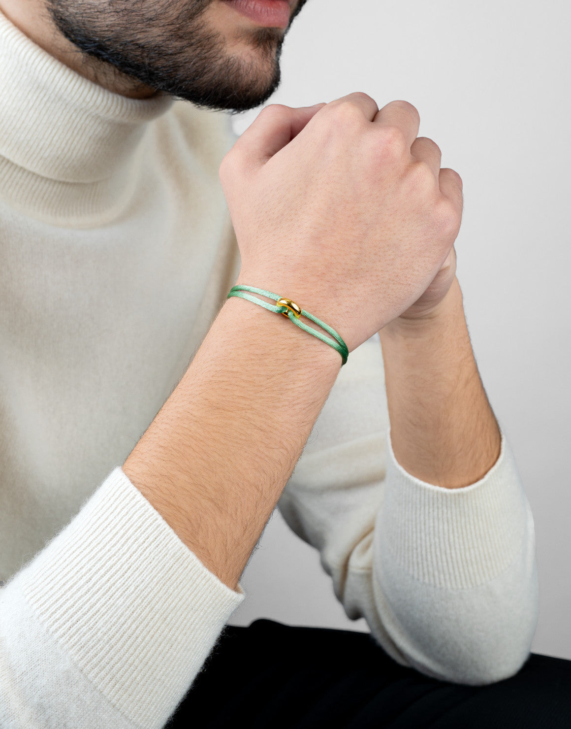 Golden Cord Bracelet Handcrafted in Sterling Silver