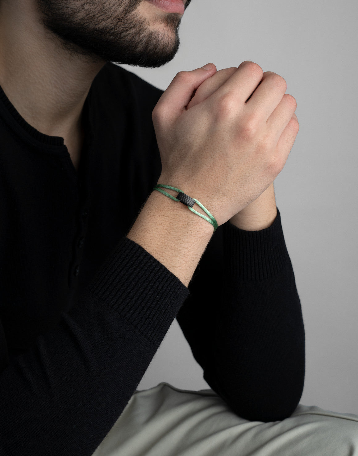 Carbon Regent Cord Bracelet