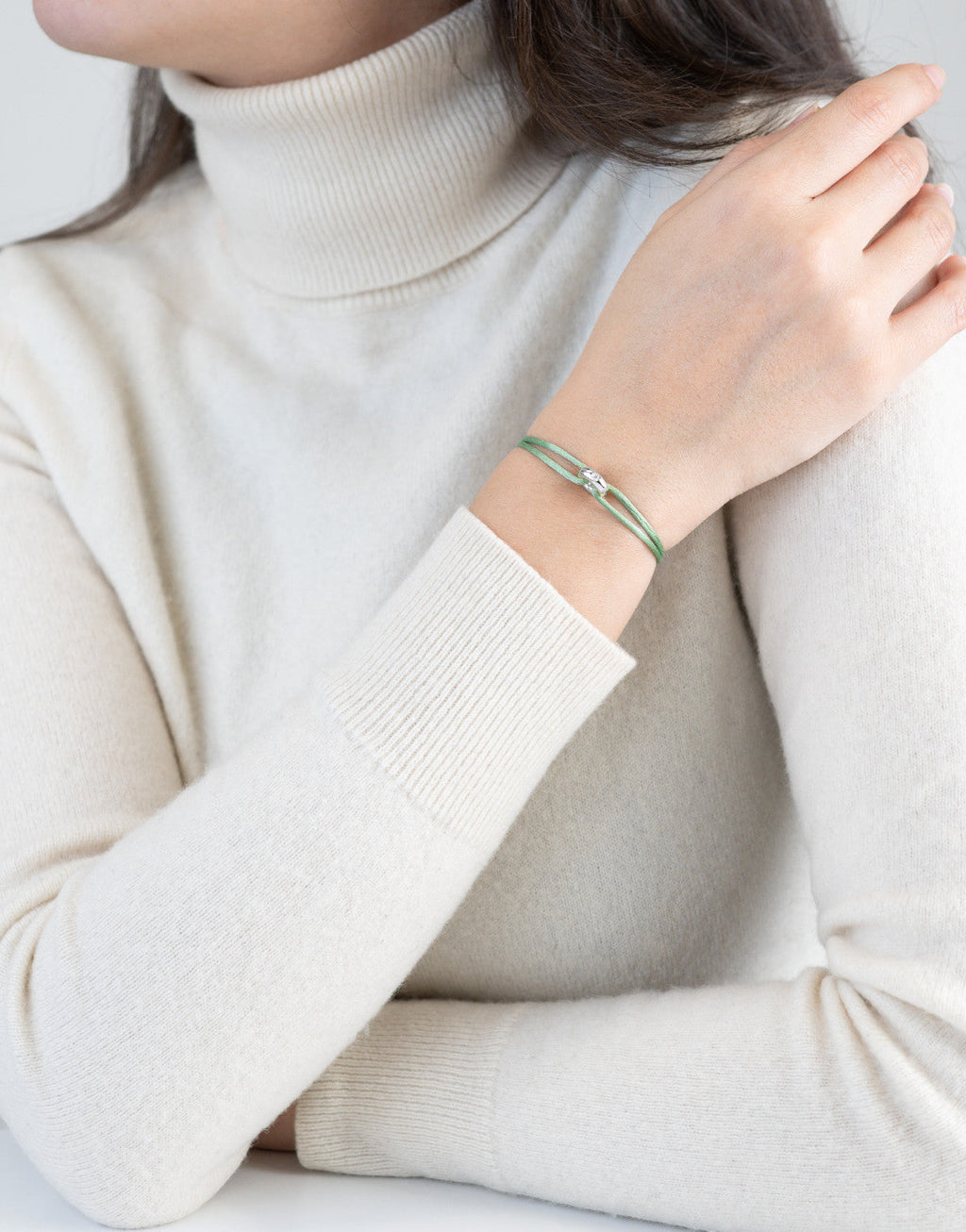 Mini Silver Diamond Cord Bracelet