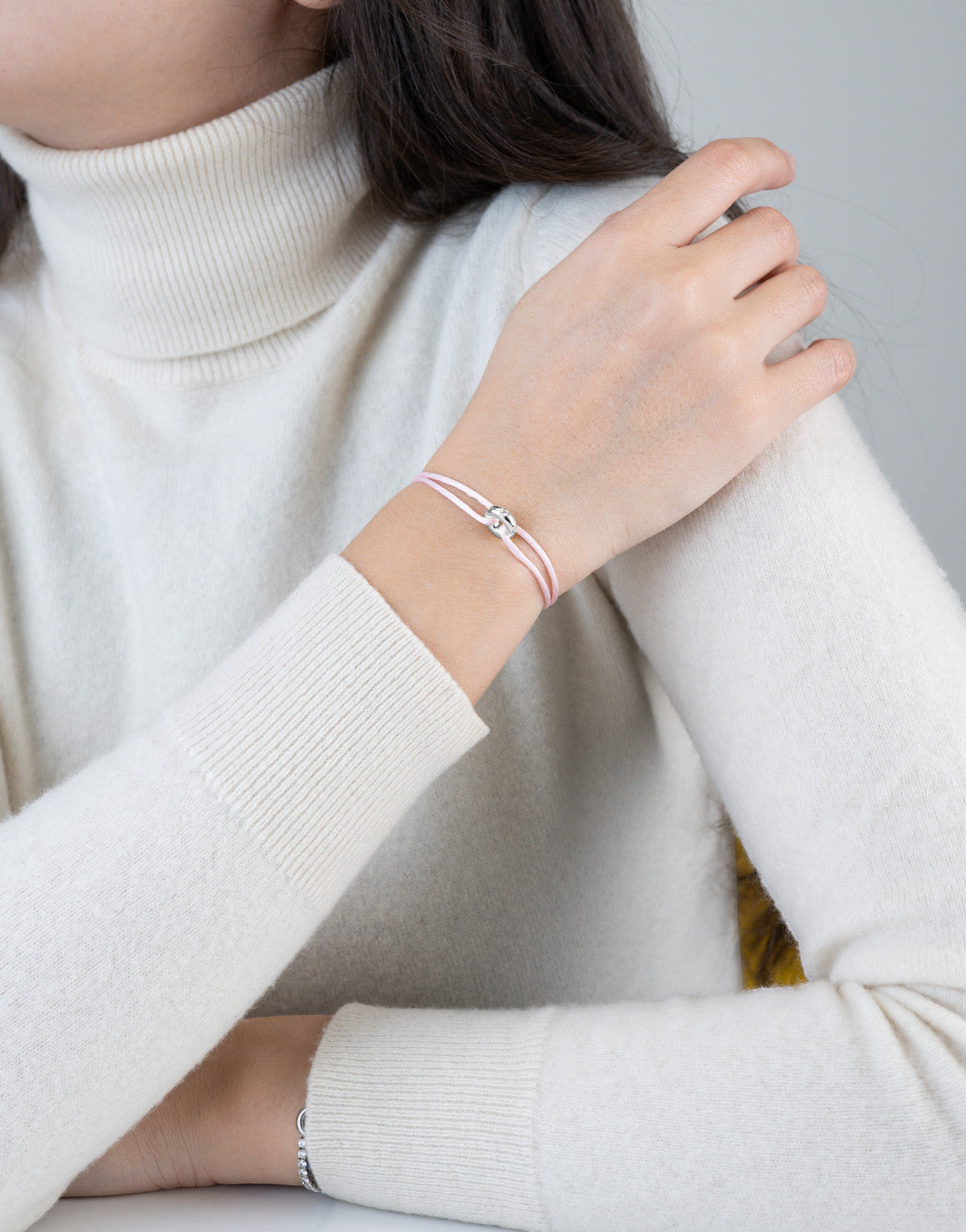 Mini Silver Diamond Cord Bracelet