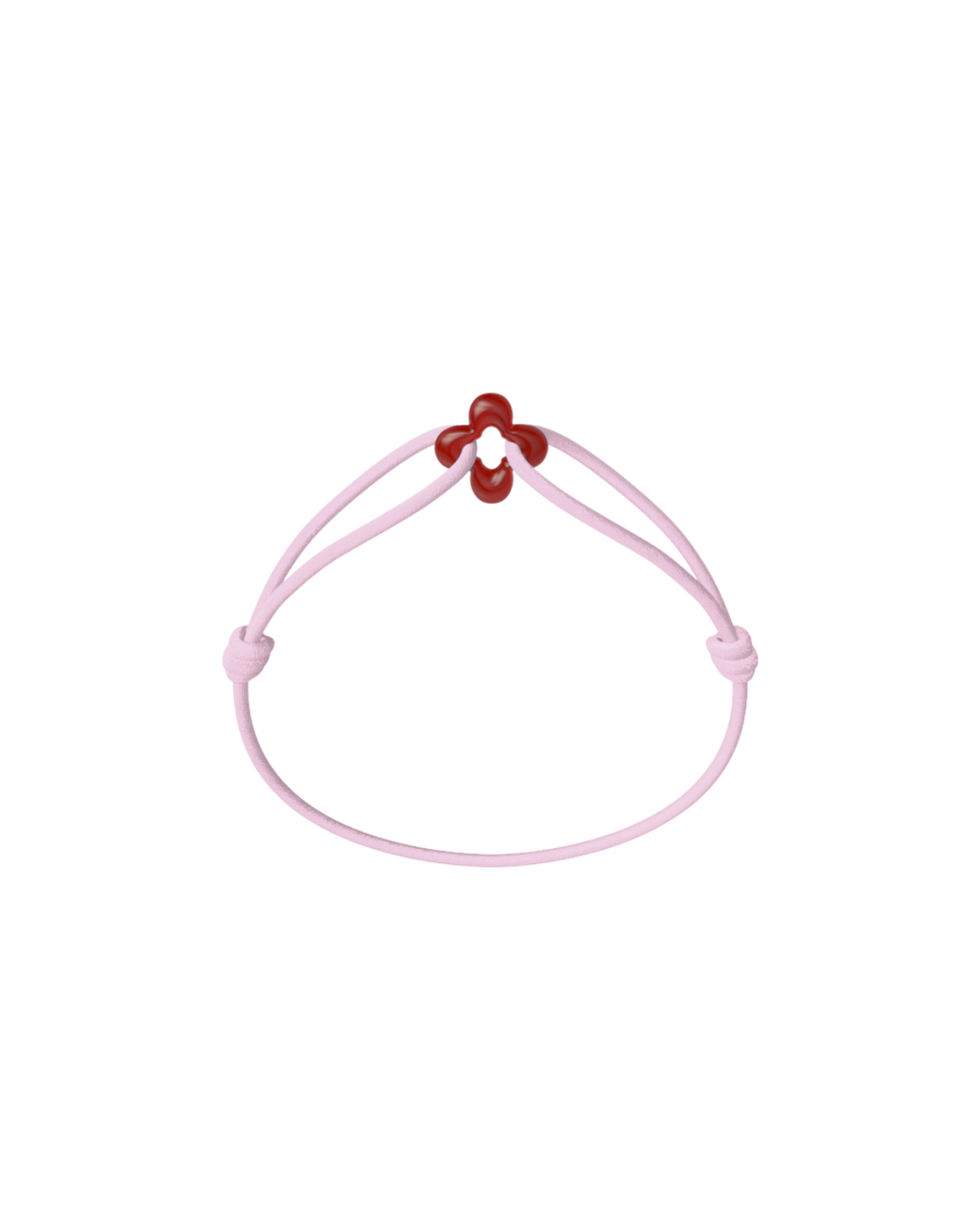 Mini Red Clover Cord Bracelet with Carnelian